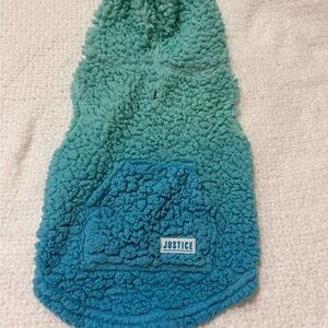 Justice Blue-Green Ombre Sherpa Hoodie